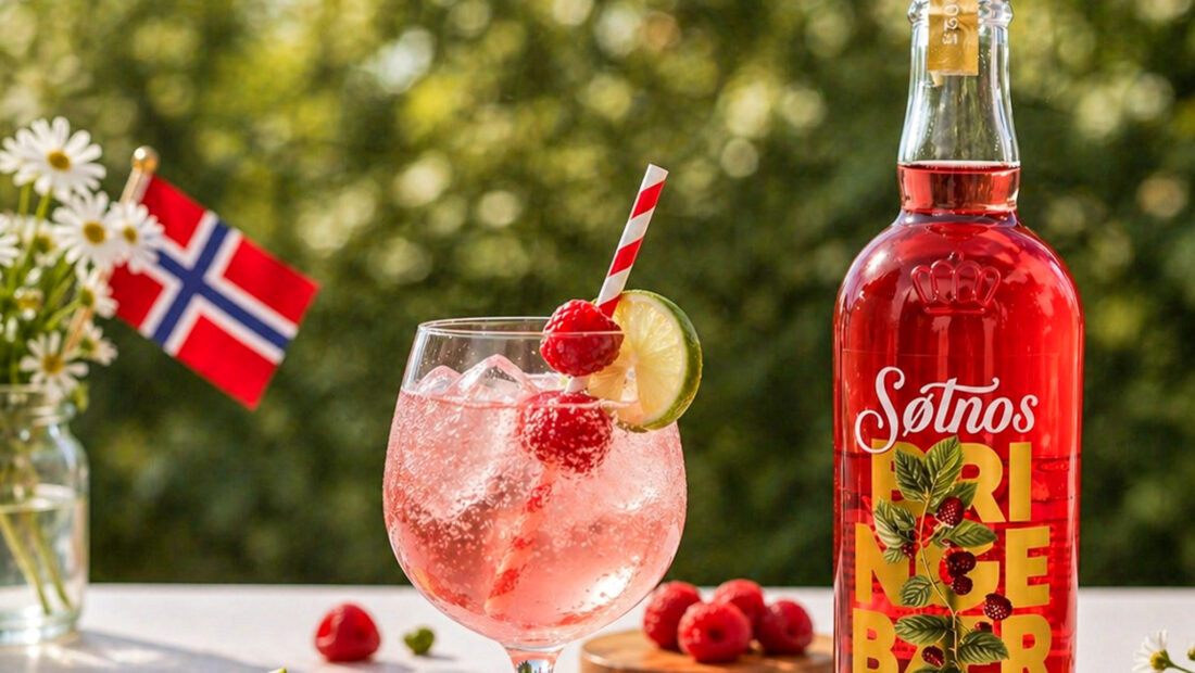 Søtnos med oppskrift på Bringebær Spritz